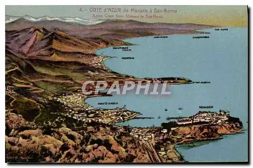 Cartes postales Cote d'Azur de Monaco a San Remo