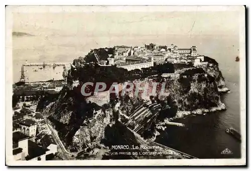 Cartes postales Monaco le Rocher vue prise de l'Observatoire
