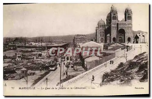 Ansichtskarte AK Marseille le Quai de la Joliette et la Cathedrale