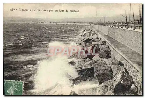 Ansichtskarte AK Marseille la Jetee par un jour de Mistral