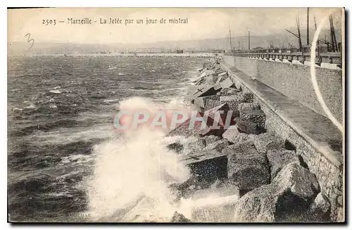 Ansichtskarte AK Marseille la Jetee par un jour de Mistrale