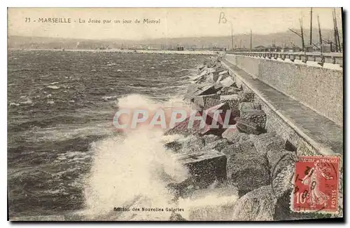 Ansichtskarte AK Marseille la Jetee par un jour de Mistral