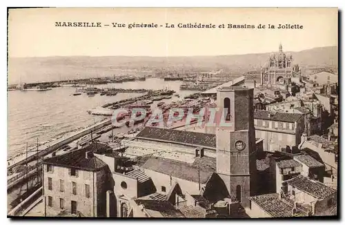 Cartes postales Marseille vue generale la Cathedrale et Bassins de la Joliette