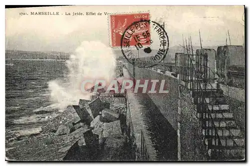 Cartes postales Marseille la Jetee Effet de Vagues