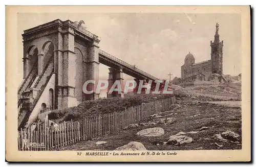 Cartes postales Marseille les Ascenseurs de N D de la Garde