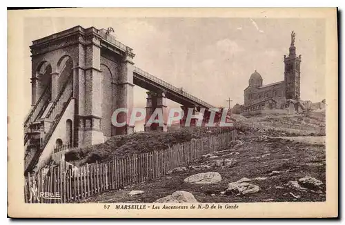 Cartes postales Marseille les Ascenseurs de N D de la Garde