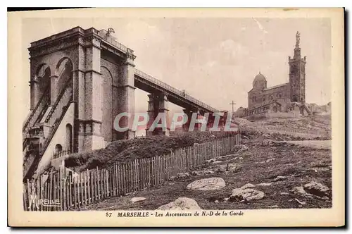 Cartes postales Marseille les Ascenseurs de N D de la Garde