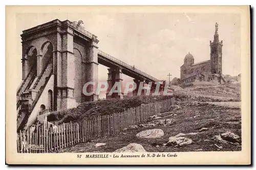 Cartes postales Marseille les Ascenseurs de N D de la Garde