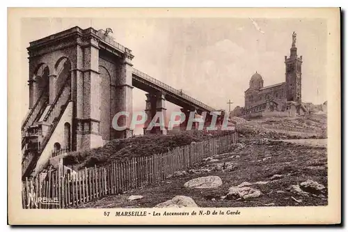 Cartes postales Marseille les Ascenseurs de N D de la Garde