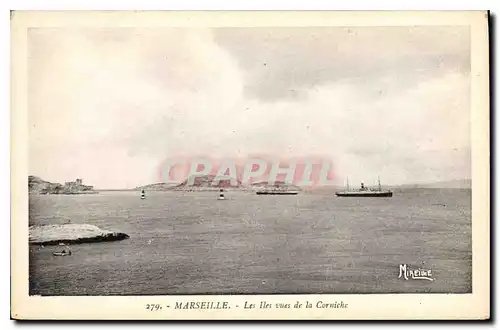 Cartes postales Marseille les Iles vues de la Corniche