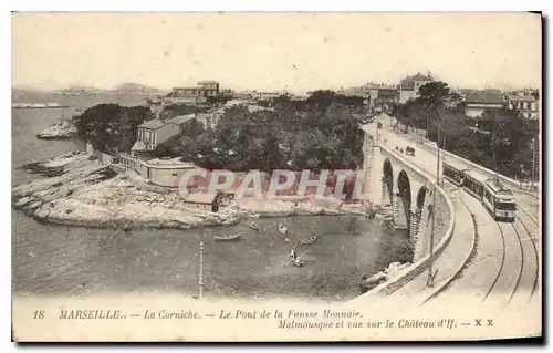 Ansichtskarte AK Marseille la Corniche le Pont de la Fausse Monnaie Malmousque et vue sur le Chateau d'If