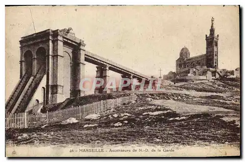 Cartes postales Marseille Ascenseurs de N D de la Garde