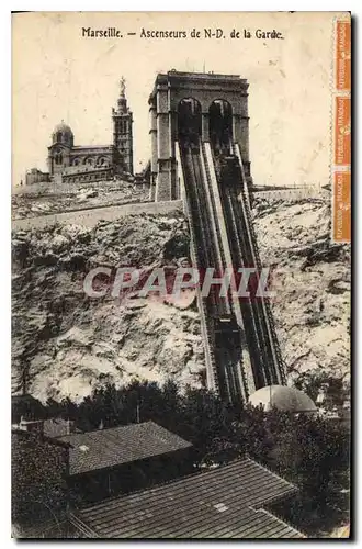 Cartes postales Marseille Ascenseurs de N D de la Garde