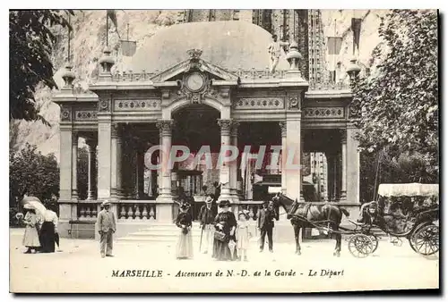 Cartes postales Marseille Ascenseurs de N d de la Garde le depart