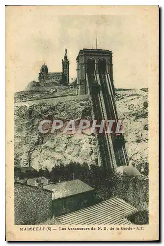 Cartes postales Marseille les Ascenseurs de N d de la Garde