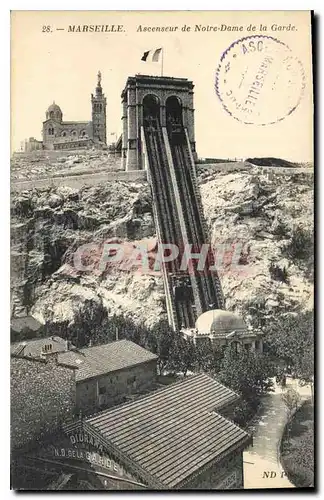 Ansichtskarte AK Marseille Ascenseur de Notre Dame de la Garde