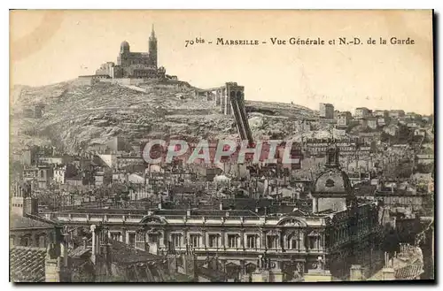 Cartes postales Marseille vue generale et N d de la Garde