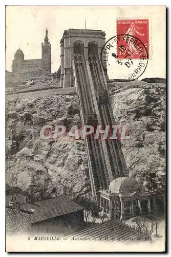 Cartes postales Marseille Ascenseurs de N d de la Garde