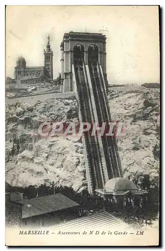 Cartes postales Marseille Ascenseurs de N d de la Garde