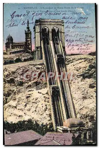 Ansichtskarte AK Marseille l'Ascenseur de Notre Dame de la Garde