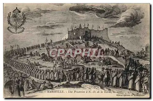 Ansichtskarte AK Marseille une Procession a N d de la Garde en 1777