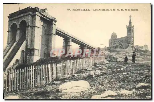 Cartes postales Marseille Ascenseurs de N d de la Garde