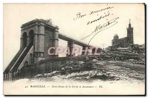 Ansichtskarte AK Marseille Notre Dame de la Garde et Ascenseurs