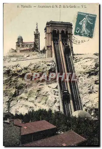 Cartes postales Marseille Ascenseurs de N d de la Garde