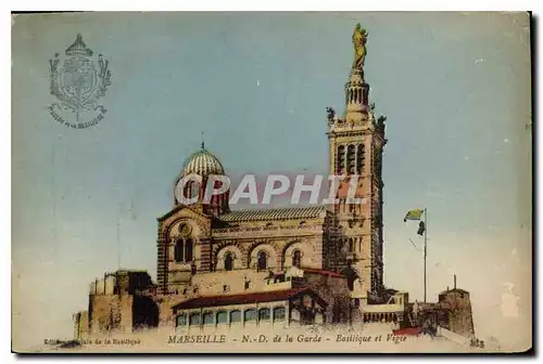 Cartes postales Marseille N d de la Garde basilique et Vigie