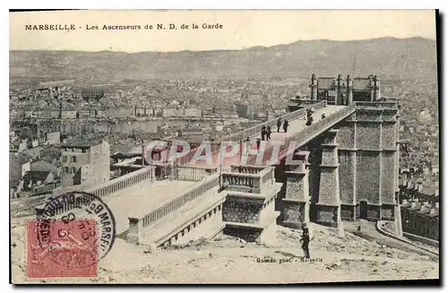 Cartes postales Marseille les Ascenseurs de N d de la Garde