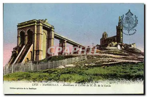 Cartes postales Marseille Ascenseurs et Colline de N d de la Garde