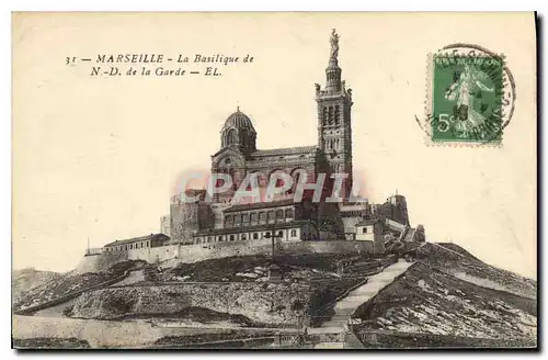 Cartes postales Marseille La basilique de N d de la Garde