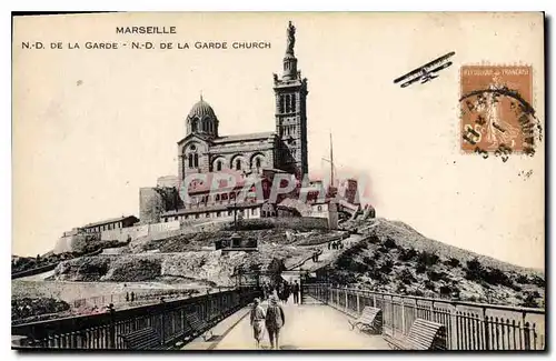 Cartes postales Marseille N D de la Garde Avion Aviation