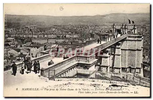 Cartes postales Marseille vue prise de Notre Dame de la Garde Terrasse des Ascenseurs