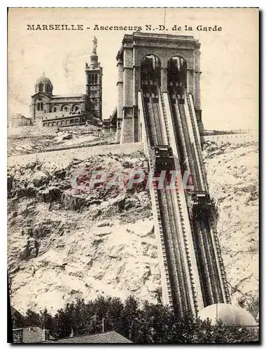 Cartes postales Marseille Ascenseurs N D de la Garde