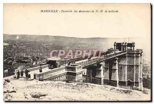 Ansichtskarte AK Marseille Passerelle des Ascenseurs de N D de la Garde