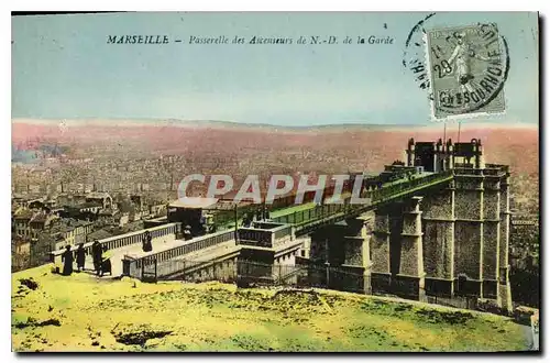 Ansichtskarte AK Marseille Passerelle des Ascenseurs de N D de la Garde