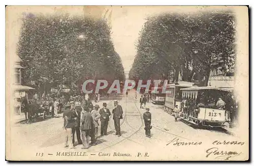 Ansichtskarte AK Marseille Cours Belsunce Tramway