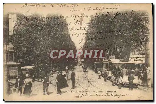 Ansichtskarte AK Marseille Le Cours Belsunce Tramway