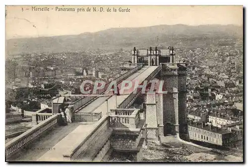 Ansichtskarte AK Marseille Panorama pris de N D de la Garde