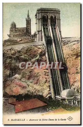 Cartes postales Marseille Ascenseur de Notre Dame de la Garde