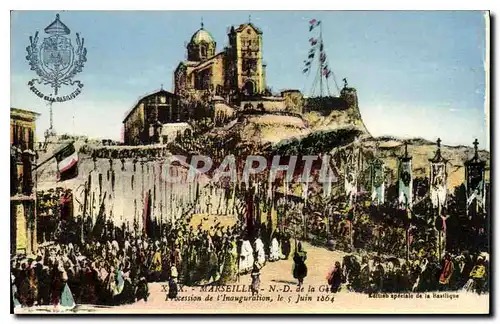 Cartes postales Marseille N D de la Garde Procession de l'Inauguration