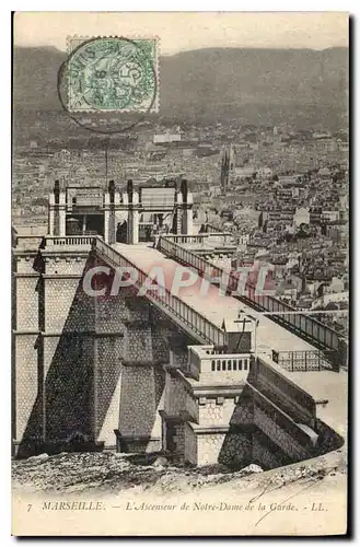 Cartes postales Marseille L'Ascenseur de Notre Dame de la Garde