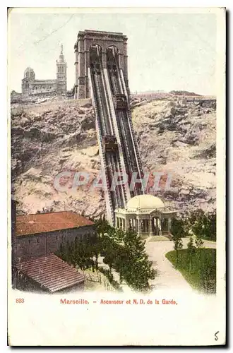 Ansichtskarte AK Marseille Ascenseur et N D de la Garde