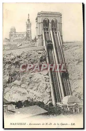 Cartes postales Marseille Ascenseurs de N D de la Garde