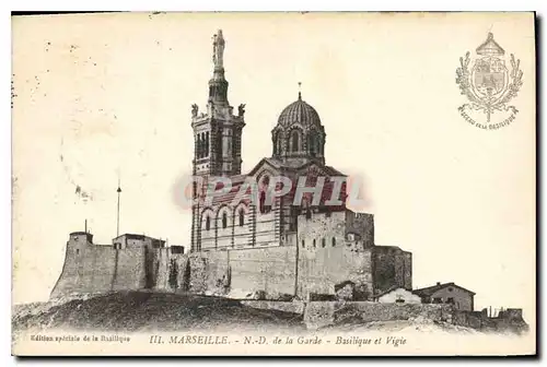 Ansichtskarte AK Marseille N D de la Garde Basilique et Vigie