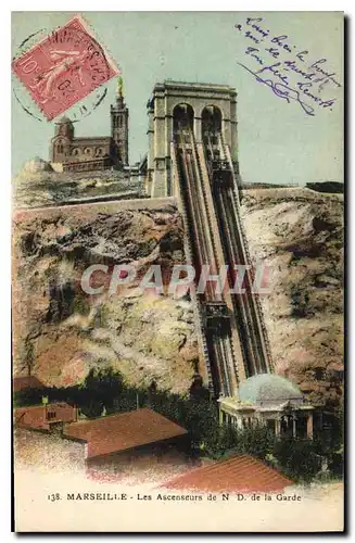 Cartes postales Marseille Le Ascenseurs de N D de la Garde