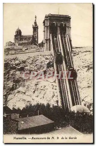 Cartes postales Marseille Ascenseurs de N D de la Garde