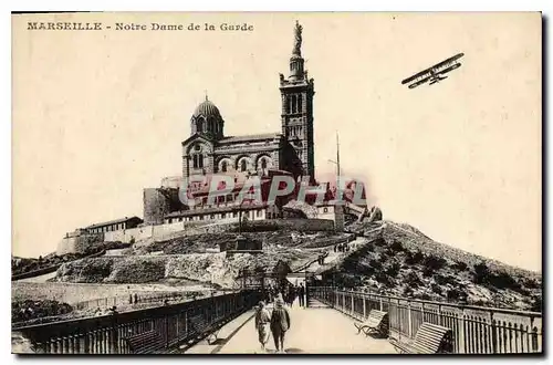 Ansichtskarte AK Marseille Notre Dame de la Garde Avion Aviation