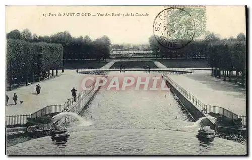 Cartes postales Parc de Saint Cloud Vue des Bassins de la Cascade